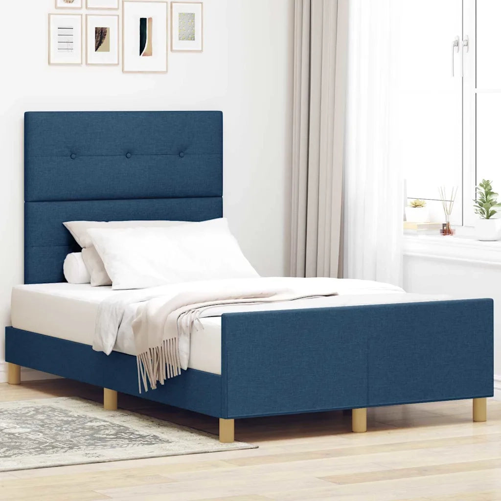 Struttura del letto con testiera Blu 120 x 200 cm Tessuto 3344724