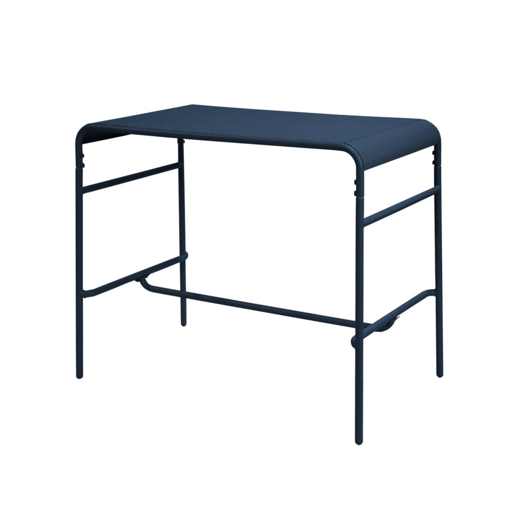 Tavolo alto da giardino bistrot in acciaio, 4 posti, 120cm, blu navy