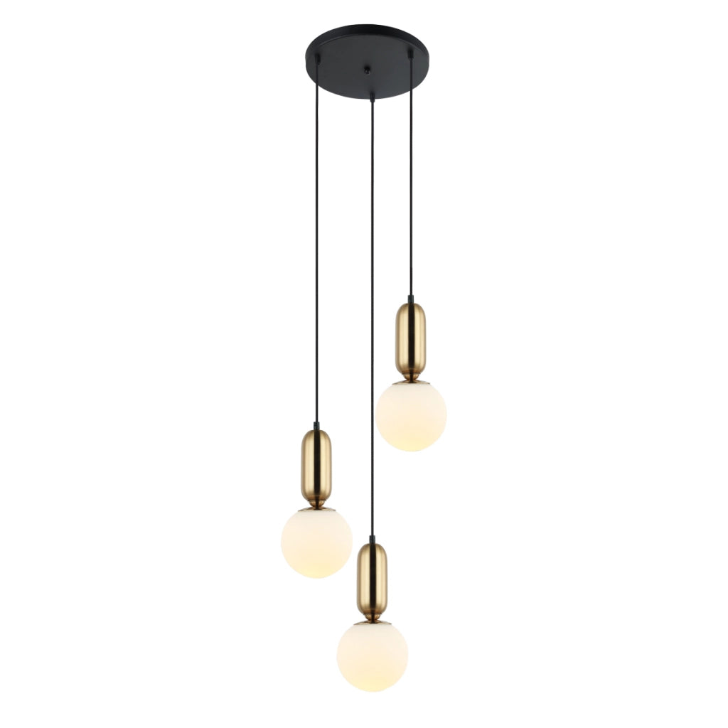 Lampada a sospensione minimalista Aldeva Italux nera 3 sfere E27