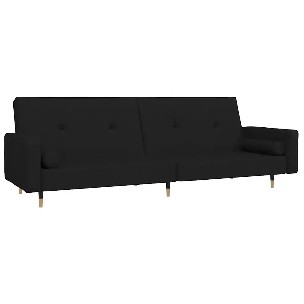 Divano letto | Sof¨¤ letto | Letto singolo a 2 Posti con 2 Cuscini Nero in Velluto