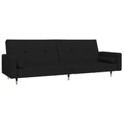 Divano letto | Sof¨¤ letto | Letto singolo a 2 Posti con 2 Cuscini Nero in Velluto
