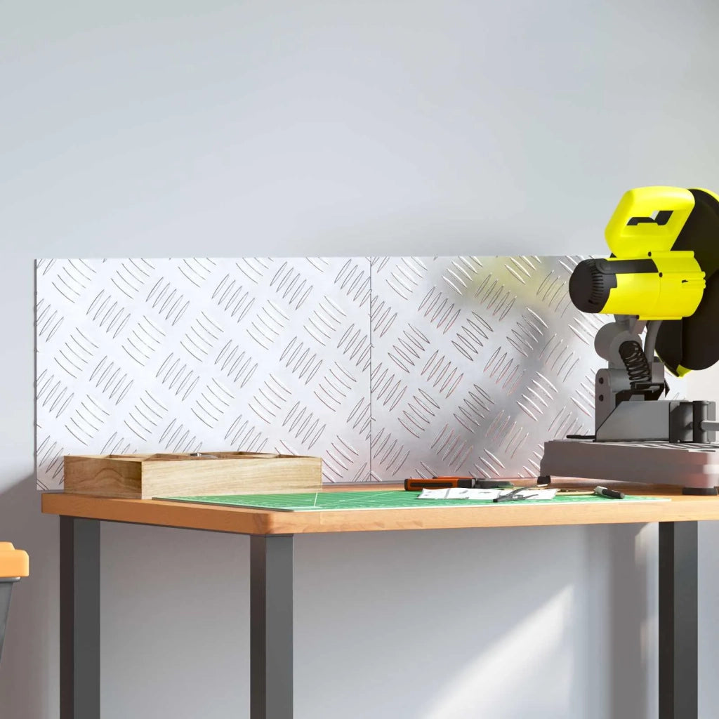 Gradini per Scale 2 pz | Tappetini per scale autoadesivi Argento 50 x 30 cm Alluminio