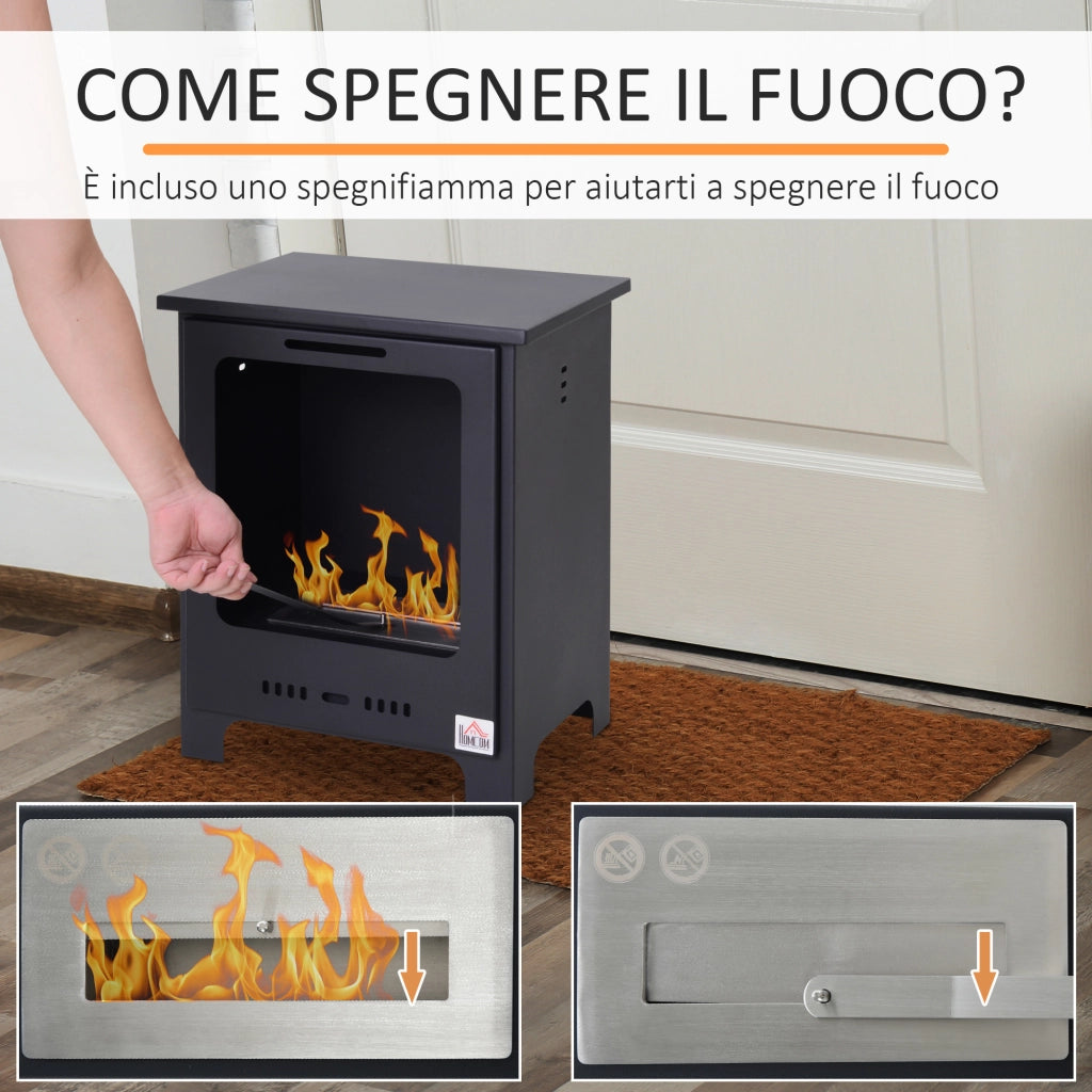 EasyComfort Caminetto a Bioetanolo Più Efficiente ed Ambientale Capacità Massima Combustile 0.9 Litri per una Fiamma fino a 3 Ore