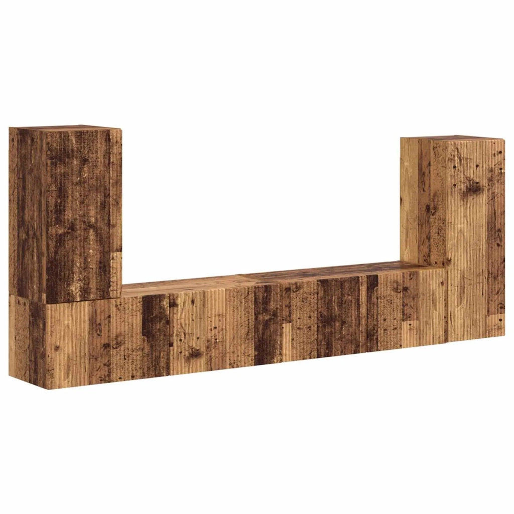 Set mobile TV 4 pcs Legno vecchio Legno multistrato