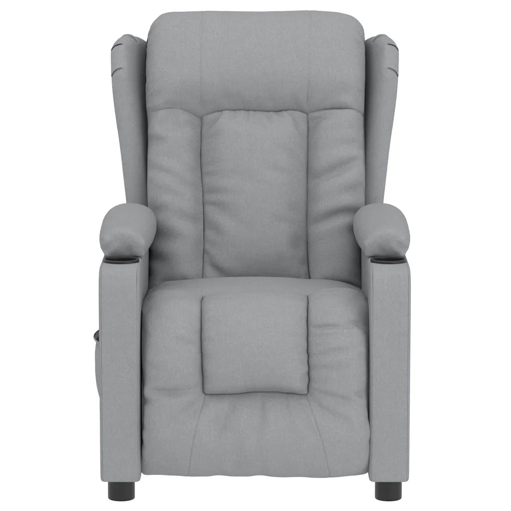 Poltrona Massaggiante Elettrica Grigio Chiaro in Tessuto 3098789