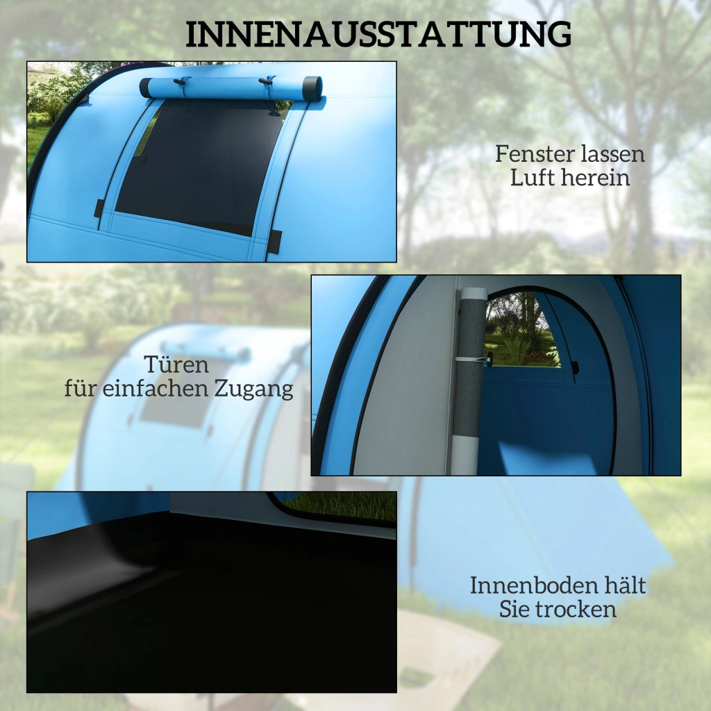 Tenda da campeggio 3-4 persone impermeabile ¨C Minimal ¨C blu cielo