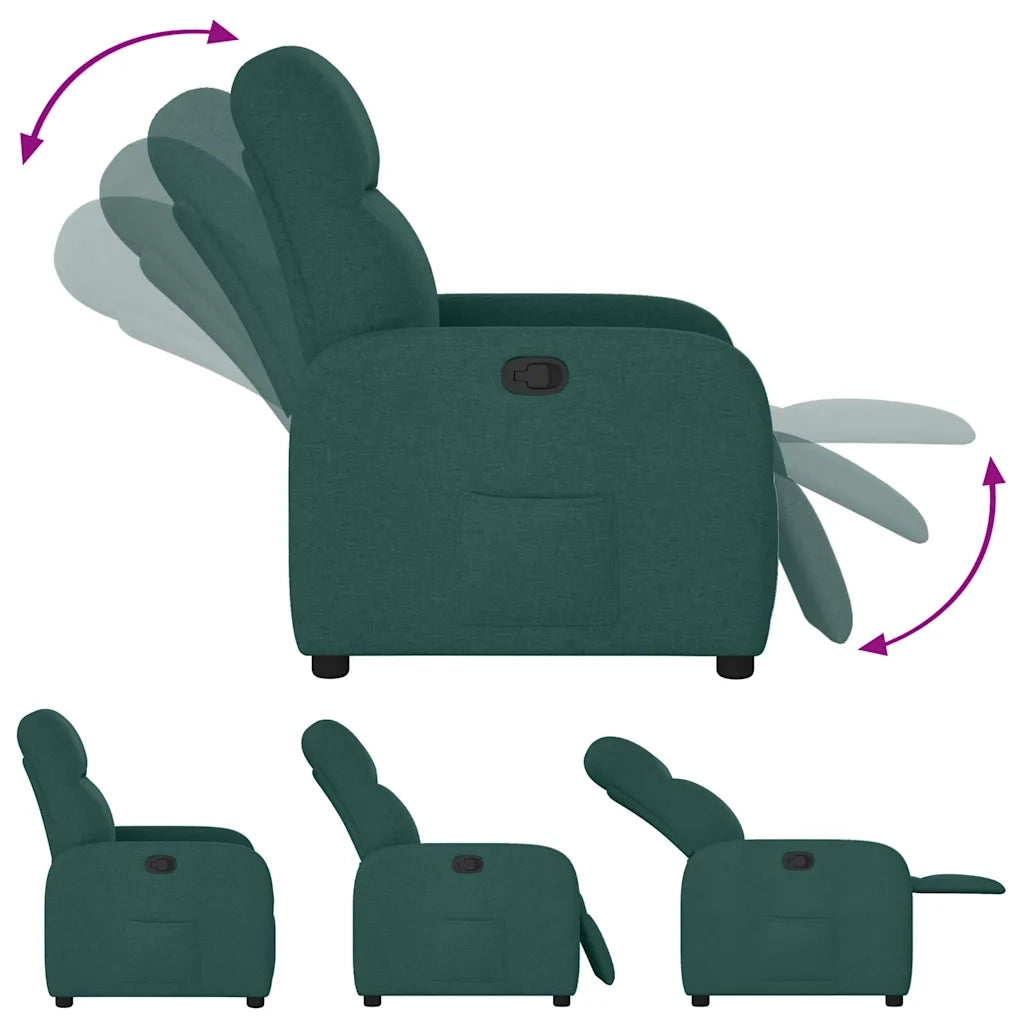 Poltrona Reclinabile in Tessuto Verde Scuro 4015528