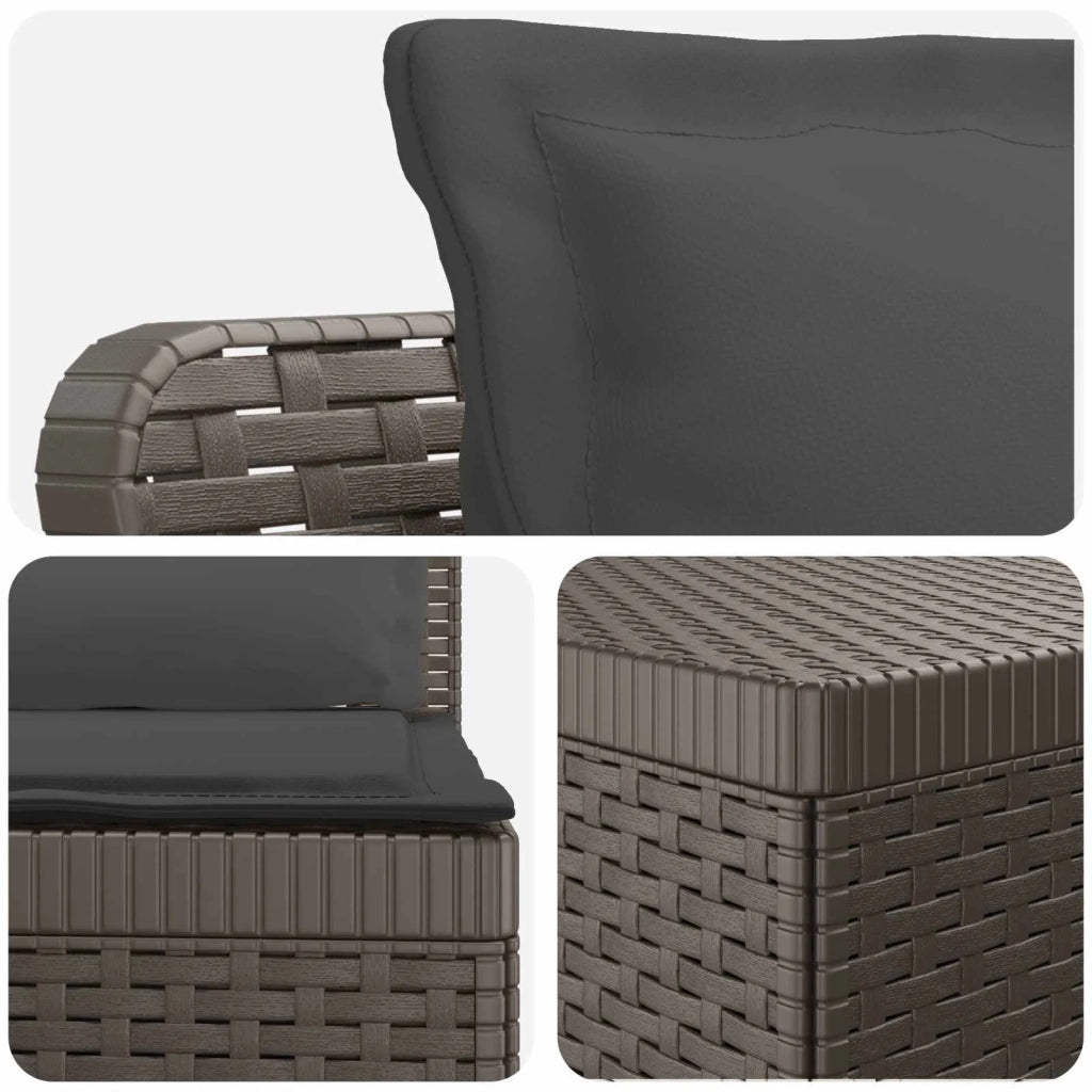 Divano da giardino 4 posti con cuscini aspetto rattan PP 3443955