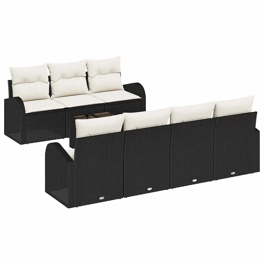 Set Divano da Giardino Nero 55 x 55 x 37 cm polyrattan 3345947