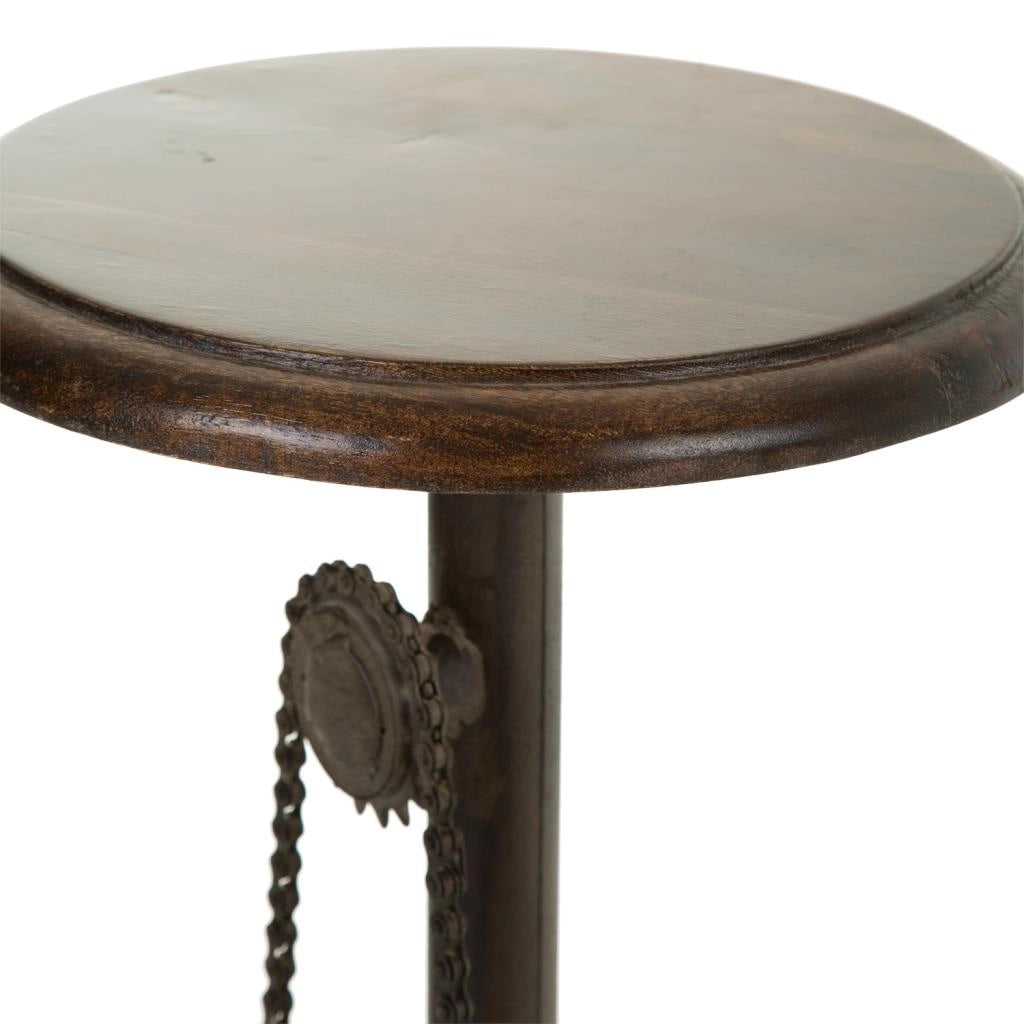 Sgabello in metallo nero e legno 40x40x73h