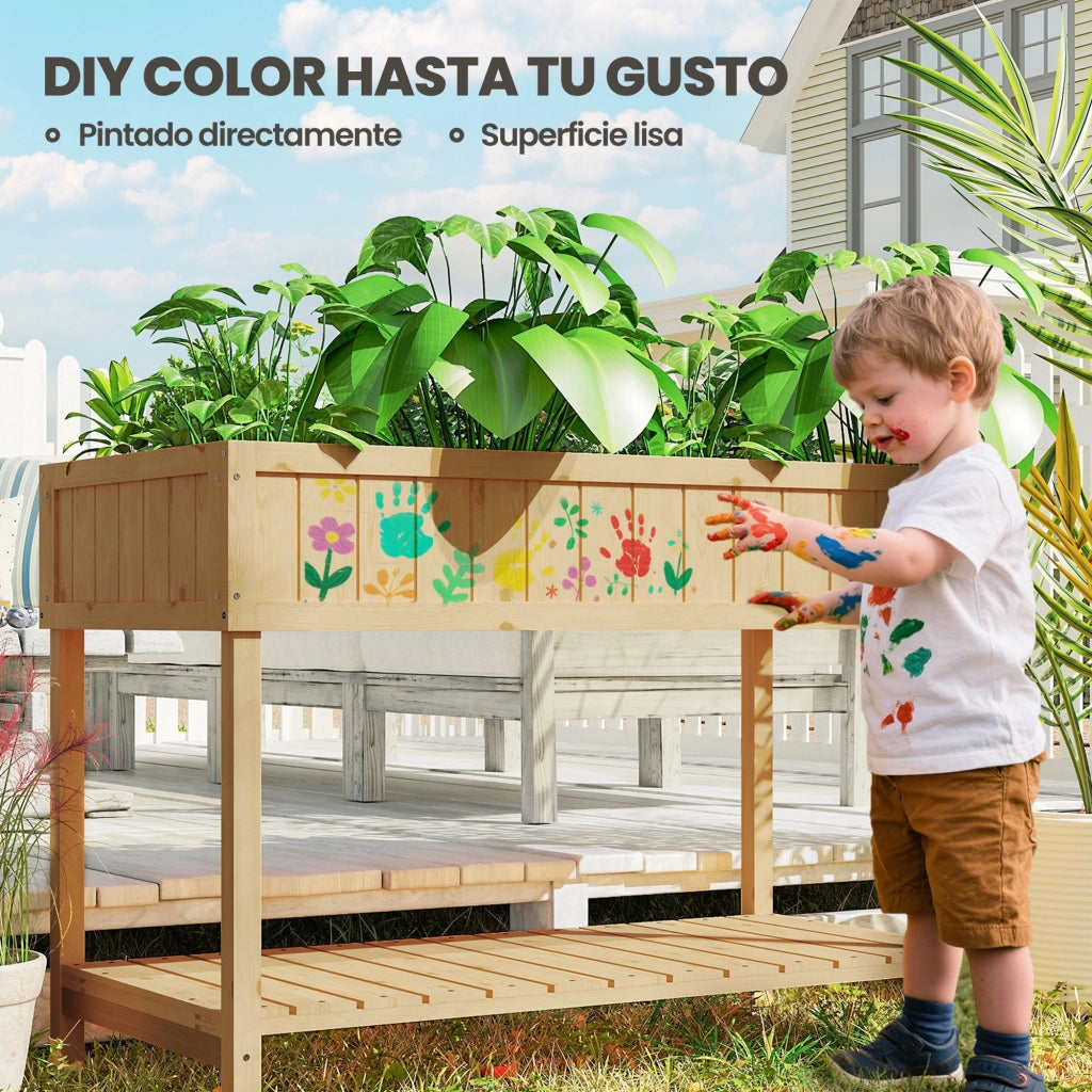 Tavolo da Prato Legno con Ripiano ¨C Minimal ¨C 110x46x76 cm Naturale