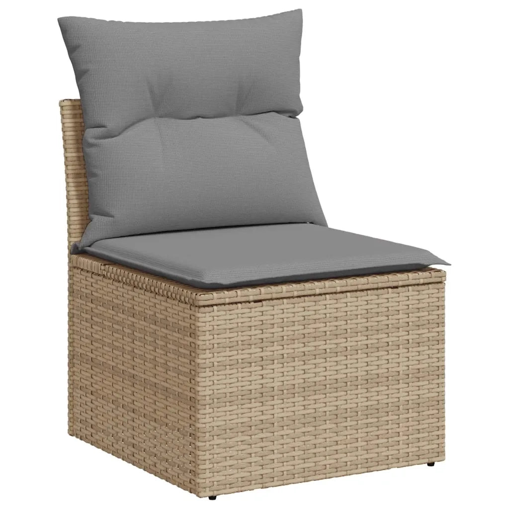 Set Divano da Giardino 10 pz con Cuscini Beige in Polyrattan 3326220
