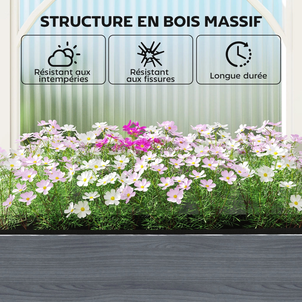 Letto da Giardino Rialzato con Telaio ¨C Minimal ¨C 98x37x90 cm, Grigio