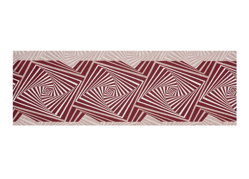 Tappeto Passatoia In Tessuto Jacquard Linea Emozioni Disegno Optical Rosso - 57x115 - Rosso