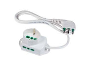 MULTIPRESA 2 POSTI BIPASSO LATERALI + 1 SCHUKO- - bianca 42105 - 2 pezzi FANTON