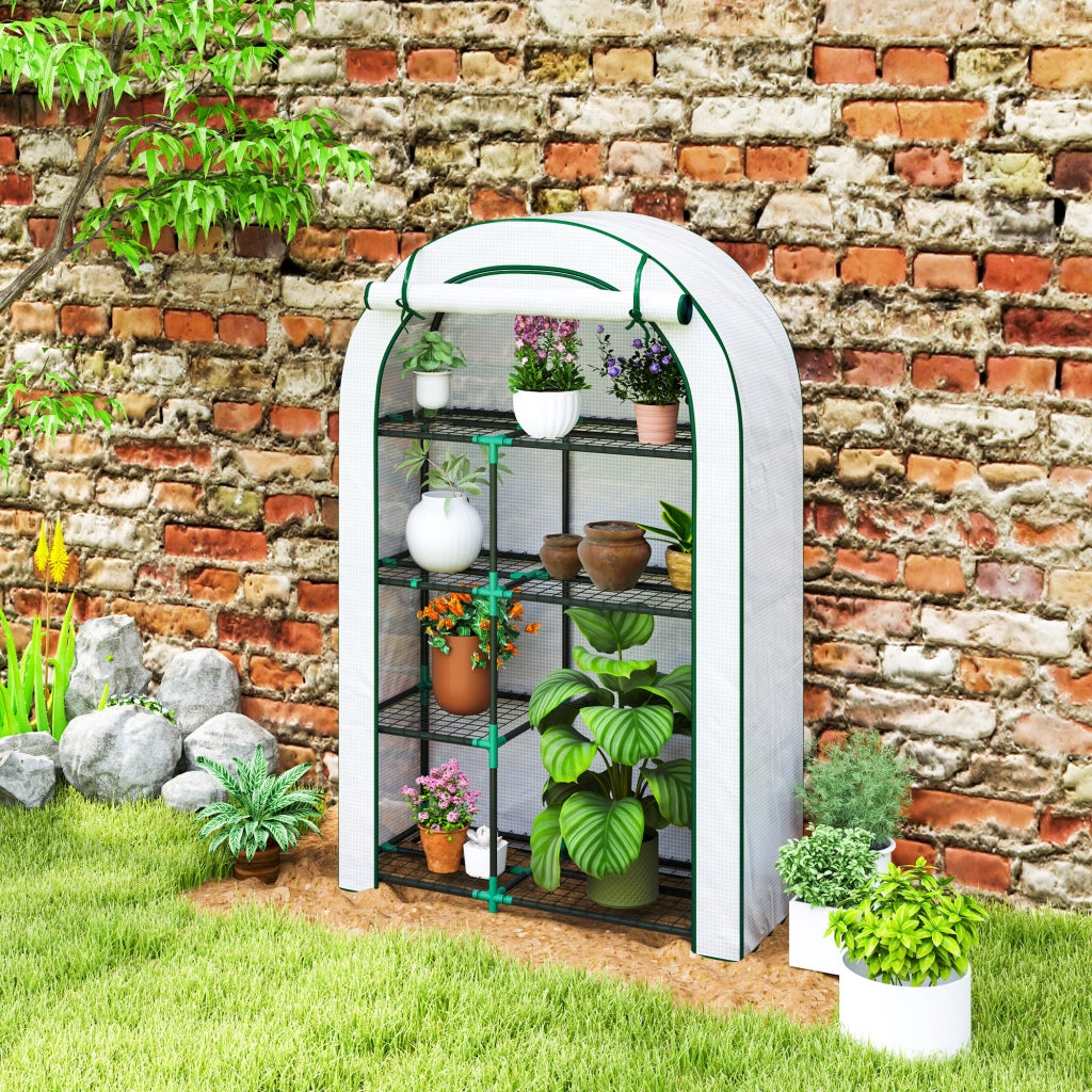 Serra da Giardino 4 Ripiani ¨C Xylo ¨C Telo Plastica Bianco 100x45x160cm