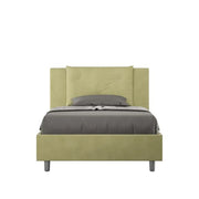 Letto una piazza e mezza senza rete imbottito 120x200 microfibra tè verde Appia