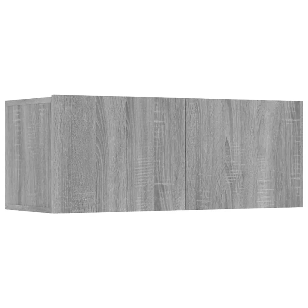 Mobile TV multimediale scaffale TV credenza mobile TV sala da pranzo soggiorno camera da letto 4 pezzi Sonoma 80 x 30 x 30 cm legno ingegnerizzato grigio 02_0028768
