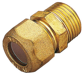 RACCORDO OTTONE DIRITTO BICONO M/GAS 10X1/2- TIEMME- 10,0 pz