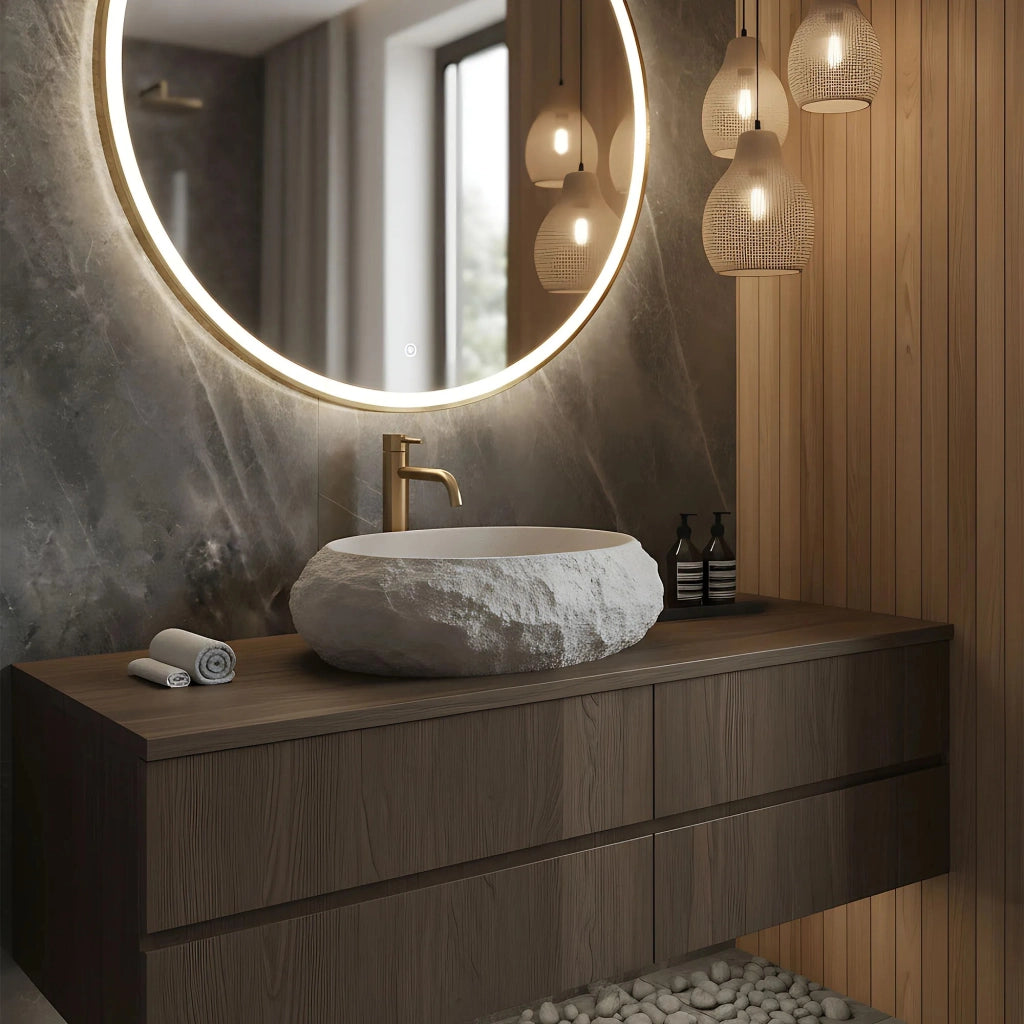Lavabo Da Appoggio Rea Mika Beige