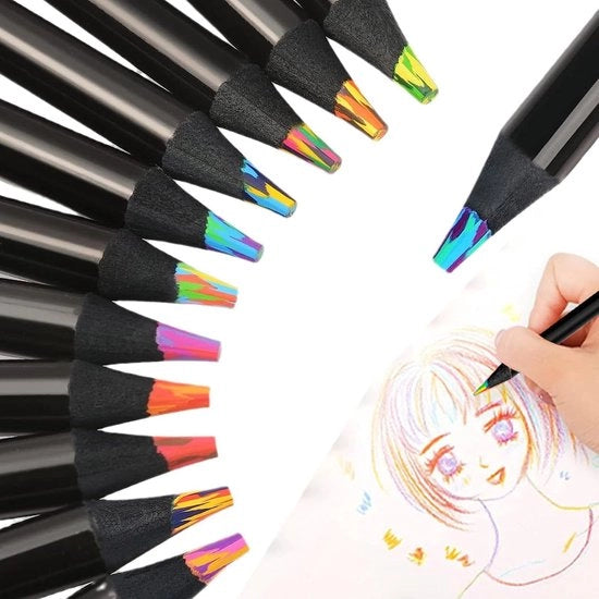 Set di pastelli colorati Allecto plus con 12 colori per scuola e disegni artistici