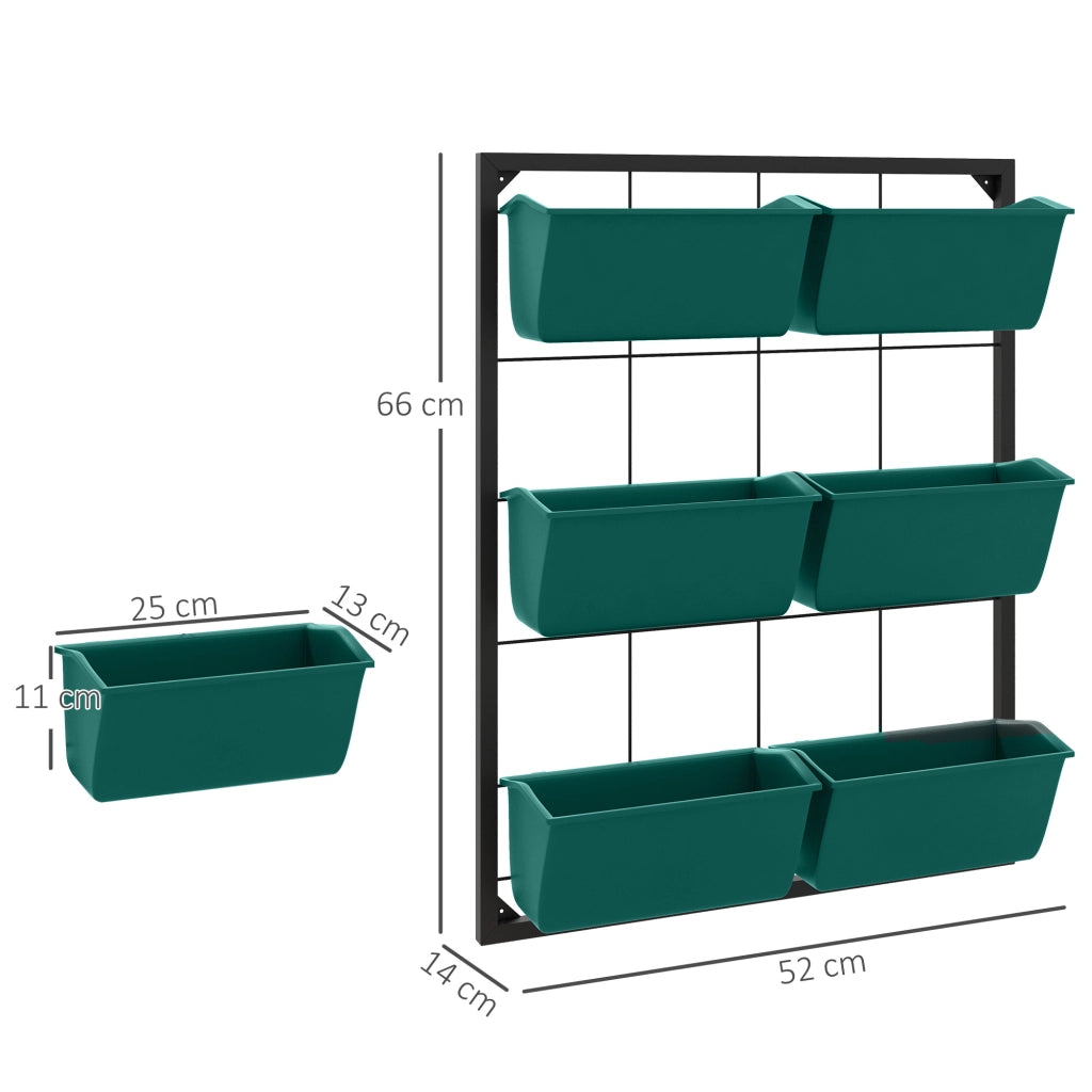 Orto Verticale da Parete ¨C Minimal ¨C Verde, Acciaio e Plastica, 52x14x66 cm
