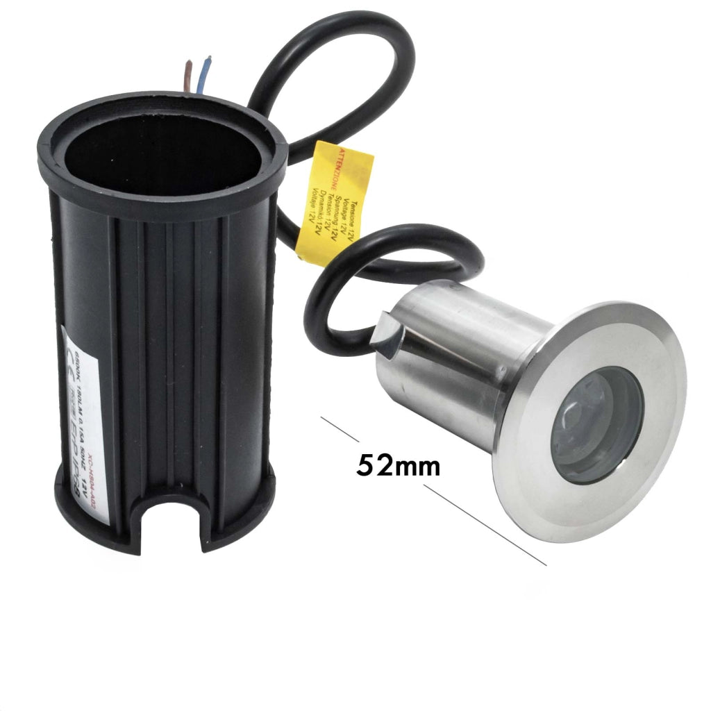Faretto calpestabile immersione IP68 incasso tondo LED 2W 12V 24V luce decorativa giardino percorsi esterni scale gradini 6000K