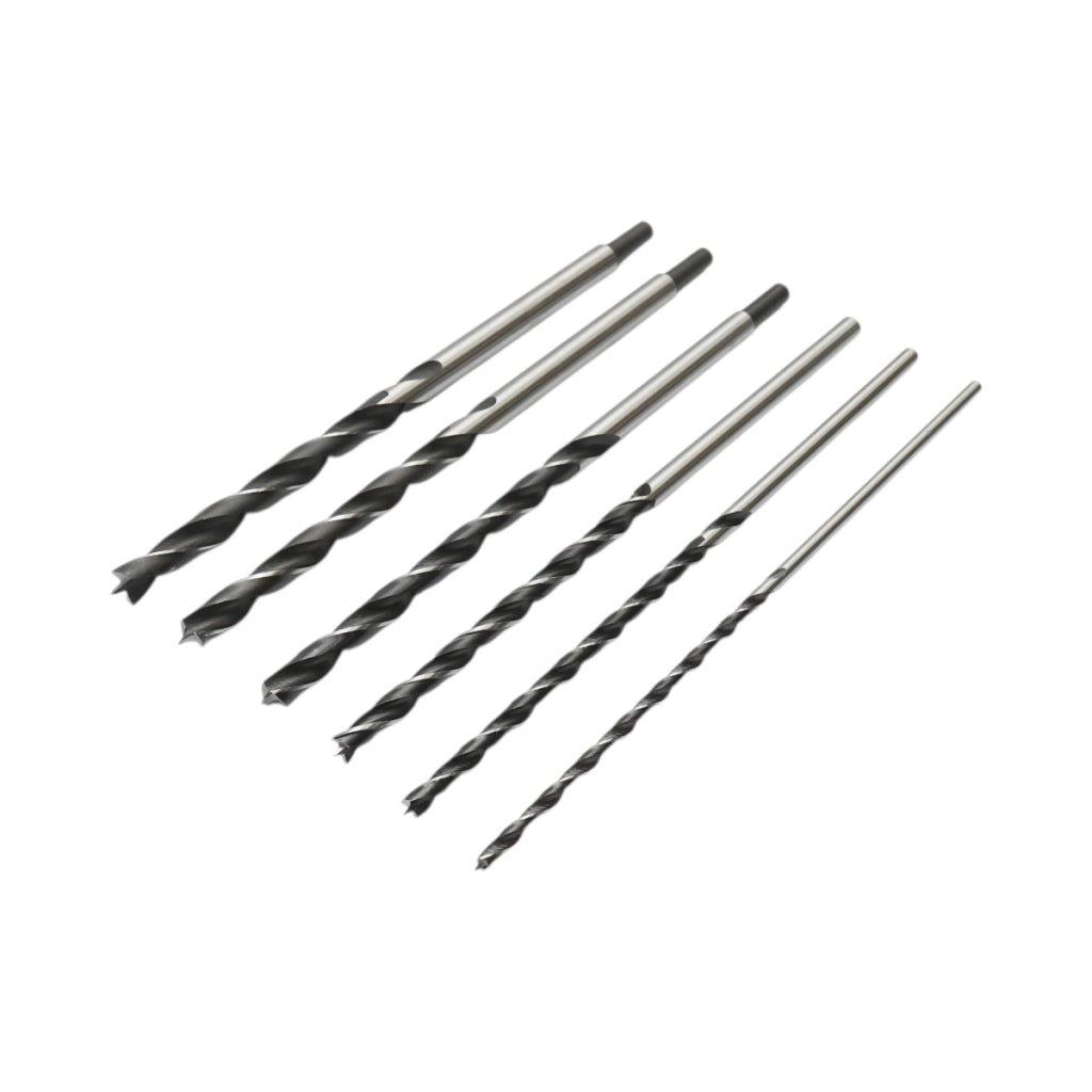Set di 6 punte per trapano per legno, 6-14 mm, lunghezza 300 mm, gambo cilindrico, punta di centraggio Breckner Germany