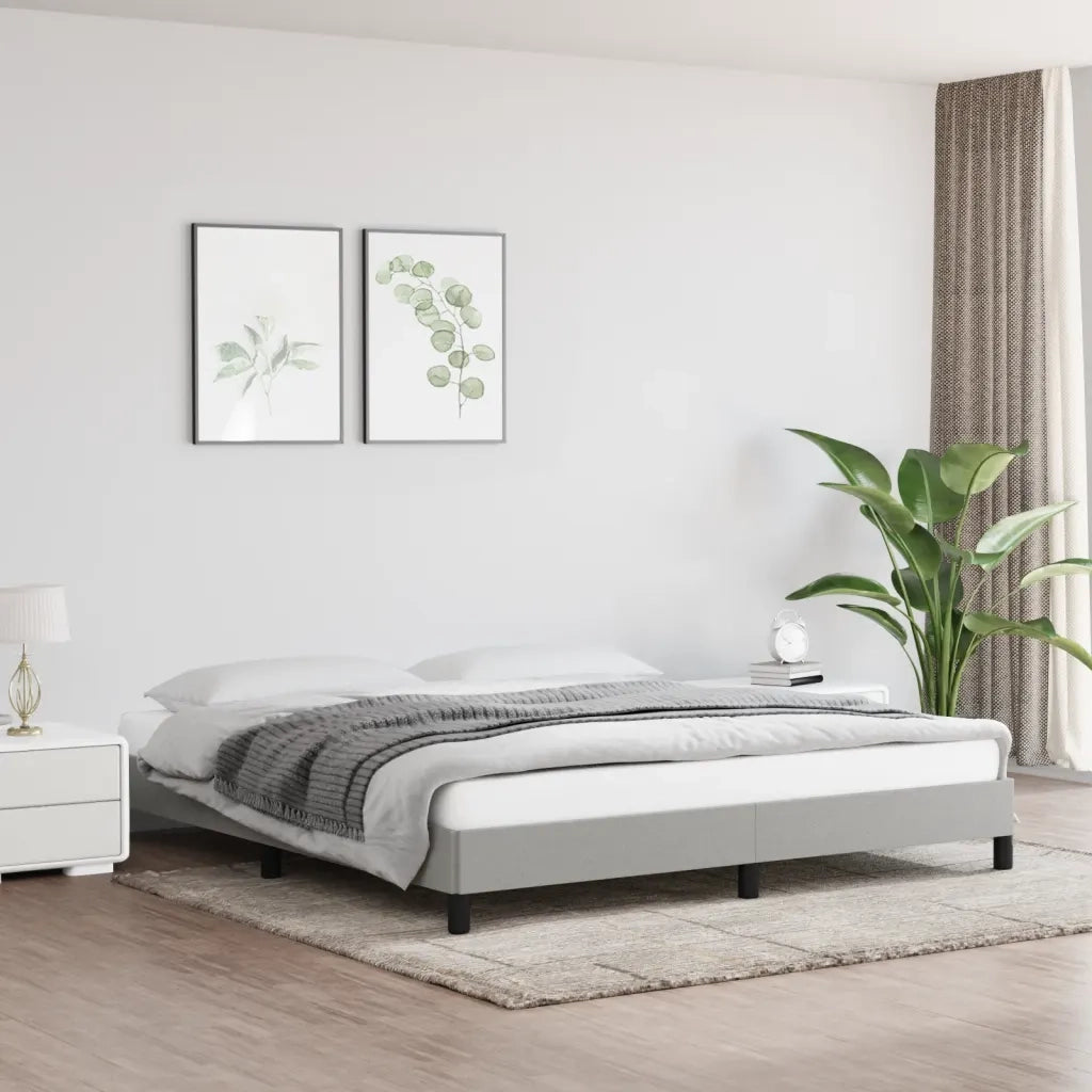 Letto matrimoniale | Letto per adulti | Giroletto senza Materasso Grigio Chiaro 160x200 cm Tessuto
