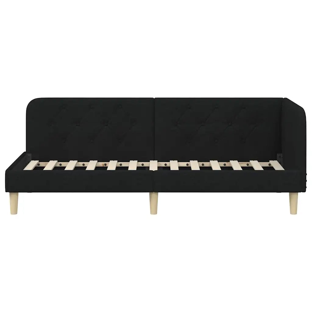 Cornice del letto ad angolo Nero 80 x 200 cm Tessuto