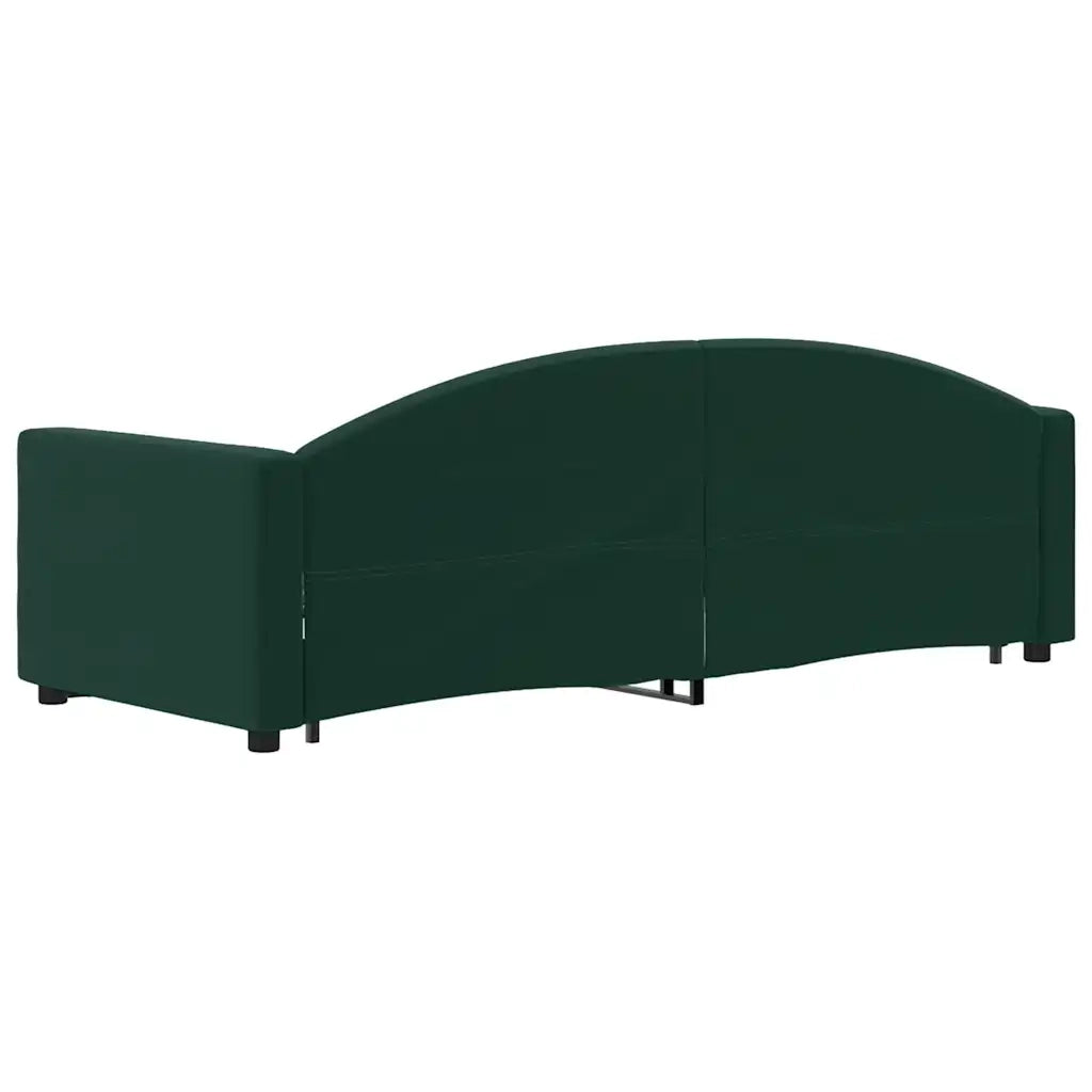 Divano Letto con Letto Estraibile Verde Scuro 80x200cm Velluto 3197296