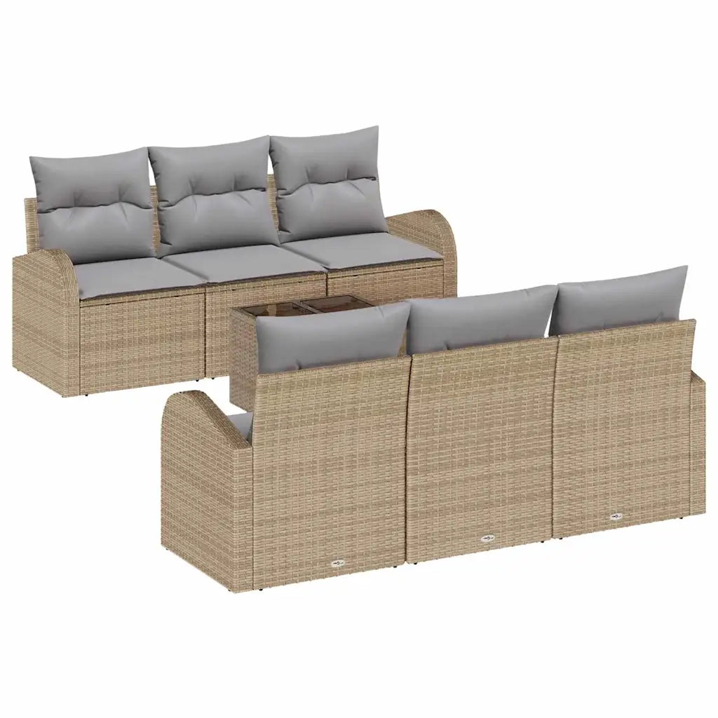 Set Divano da Giardino Beige 55 x 55 x 37 cm polyrattan 3345930