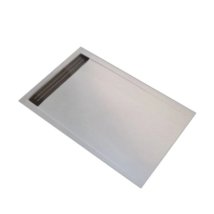 Piatto doccia marmoresina gelcoat con scarico a cascata bianco h.2,8cm PIEDRA STONE 80x110 cm