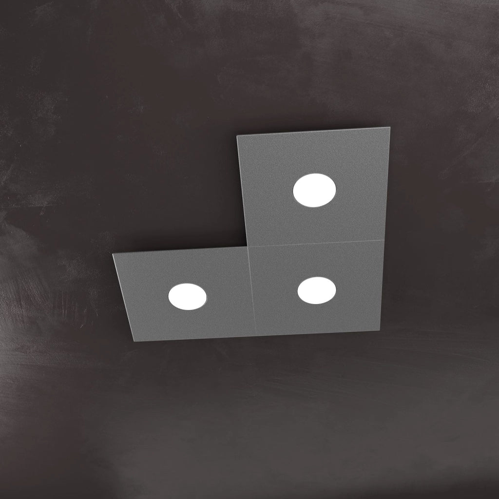 ECCENTRIC APPLIQUE-PLAFONIERA 3 LUCI GRIGIO ANTRACITE 1156-3L-GA