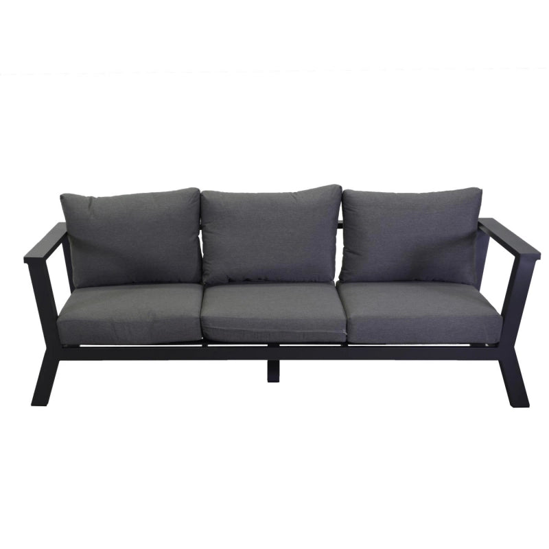 Divano alluminio riverton 3 posti antracite cm 193x78h84