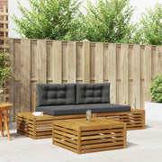 Set di divani da esterno-Sofa da giardino 3 Pezzo Naturale e Antracite