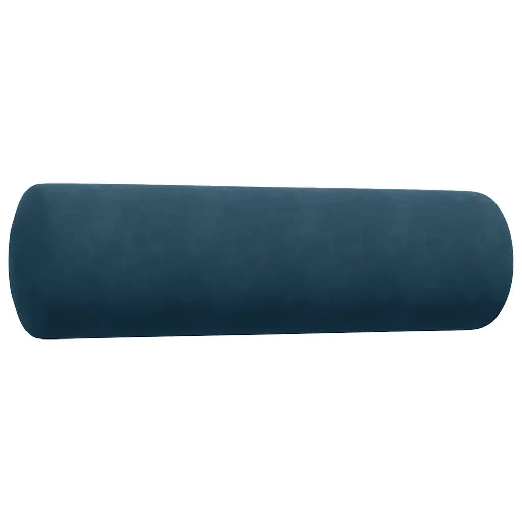 Set di Divani 3 pz con Cuscini e Rinforzi Blu in Velluto