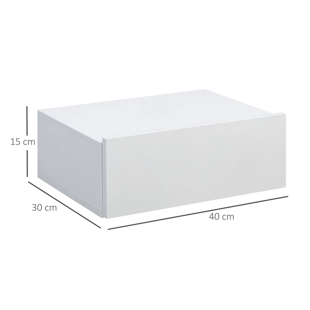 Comodino a Parete con Cassetto ¨C Minimal ¨C 40x30x15 Bianco