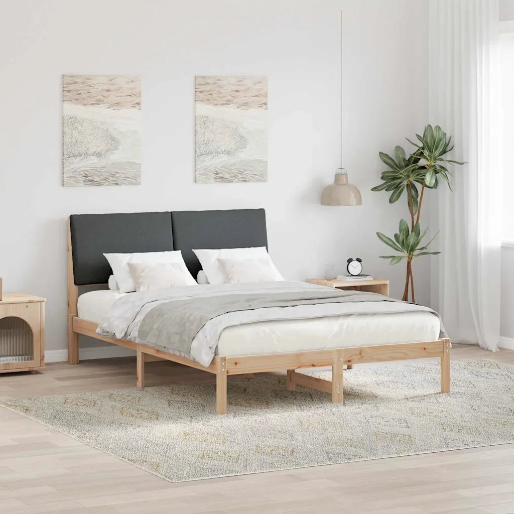 Struttura del Letto marrone e grigio scuro 140 x 190 cm