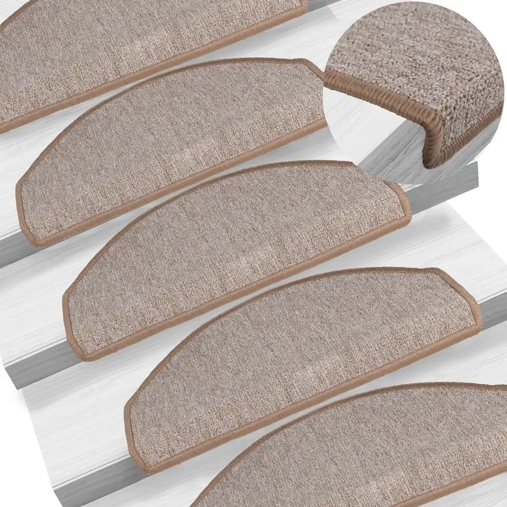 Tappetini per scale 30 pz 65x24x4 cm Marrone chiaro Semicircolari Grandi 3365751
