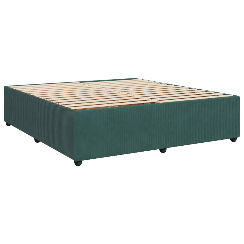 Letto Box Spring LED con Materasso Verde Scuro 200 x 200 cm 3456146