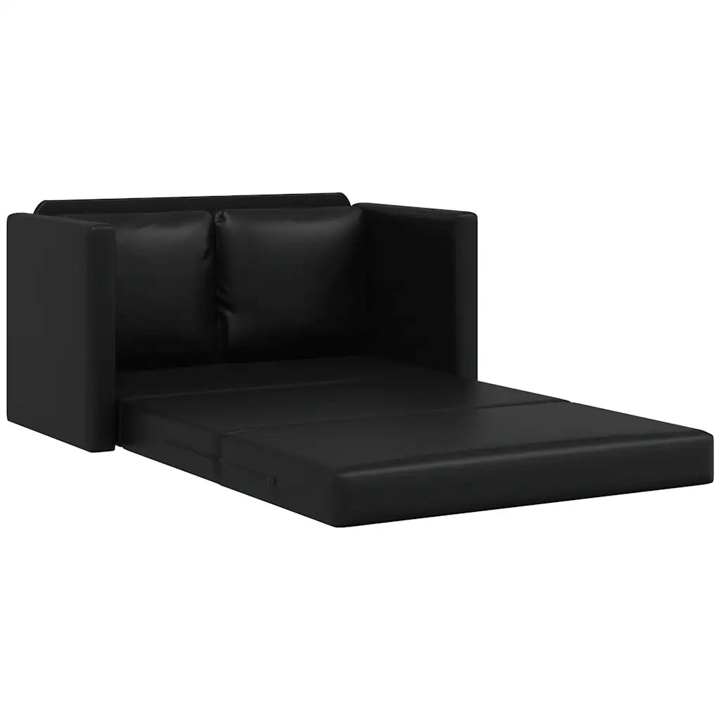 Divano Letto da Terra 2 in 1 Nero 112x174x55 cm Similpelle 353973