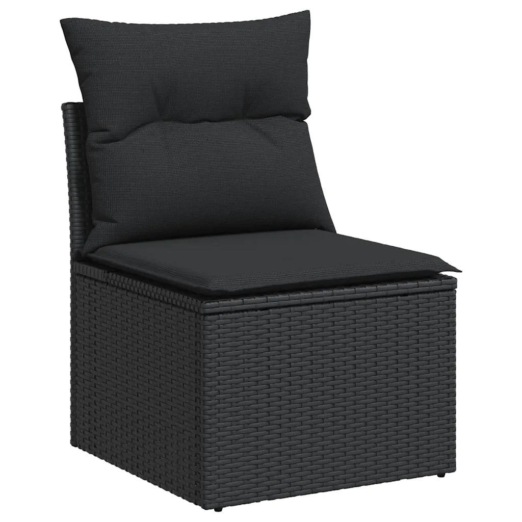 Set Divani da Giardino con Cuscini 7pz Nero Polyrattan 3327219