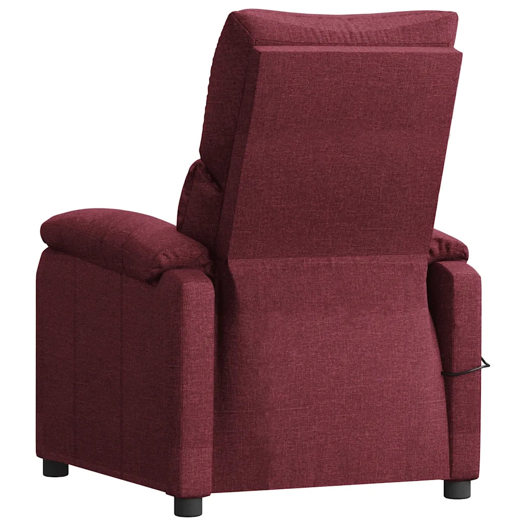 Poltrona Massaggiante Elettrica Rosso Vino in Tessuto 342462