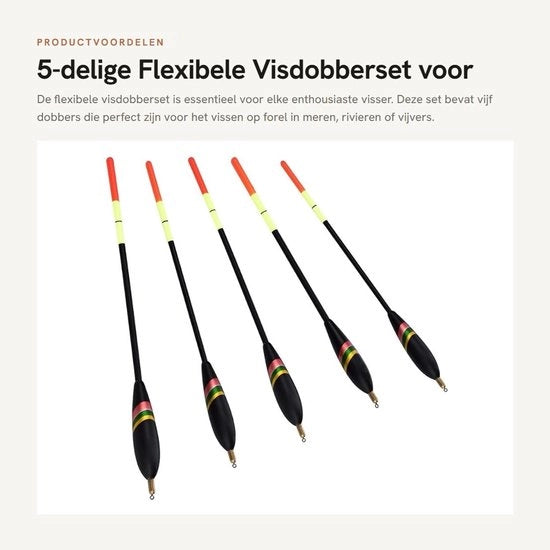 Dobber 5 in 1 - Waggler Drijvers - Adatto per Pesci di Fondo - Capacità di Carico 2,5 g - Colori Resistenti - Idoneo per Lago/Rio/Bosco