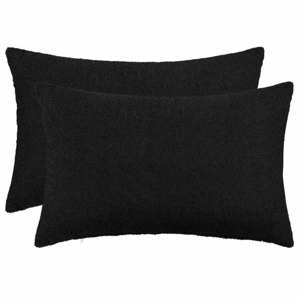 Federa 2 pcs HEERLEN Nero 50 x 70 cm Bouclé 911345