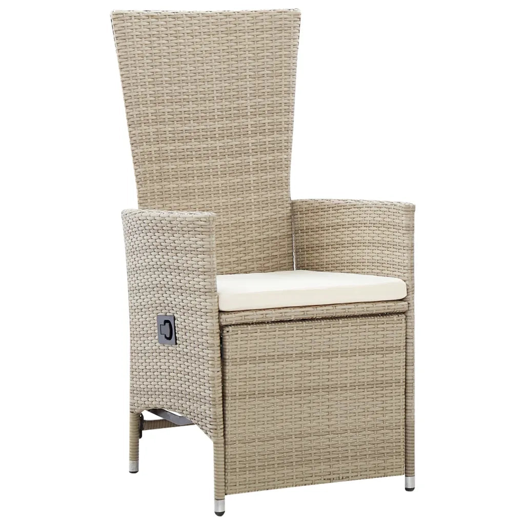 Set da Pranzo da Giardino 7 pz con Cuscini Beige 3099471