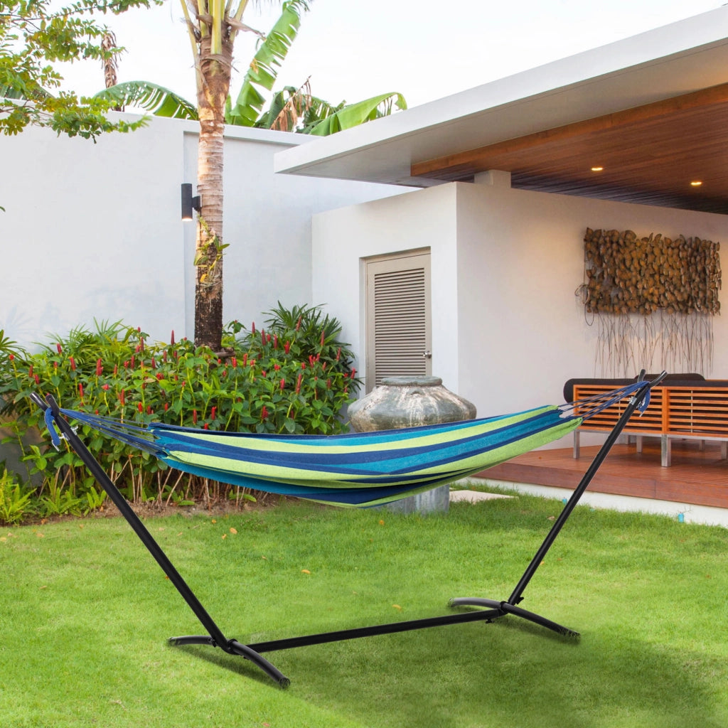 Amaca con supporto ¨C zephmum ¨C verde e blu 310x117 cm