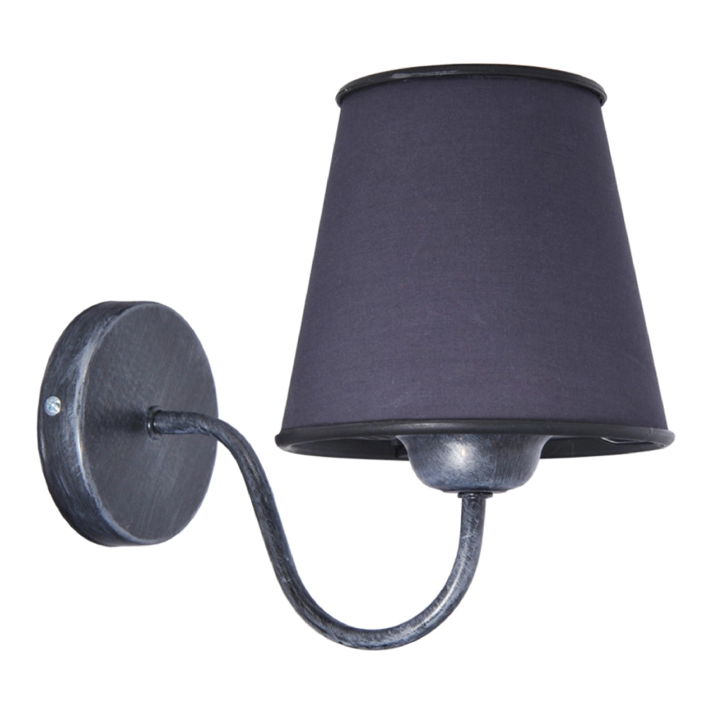 Applique 'Olney' a Braccio Curvo per Interni Lampada da Parete con Paralume Conico Antracite - lux.pro