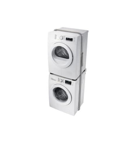 Igenio 999 Kit Sovrapposizione Colonna Lavatrice Asciugatrice Universale 4 Piedini Antivibrazione Cinghia Sicurezza 6 m colore Bianco